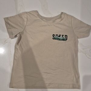 Kids Beige Speed Graphic T-Shirt 4Y